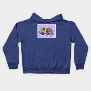 Pink Ghost Bus Kids Hoodie